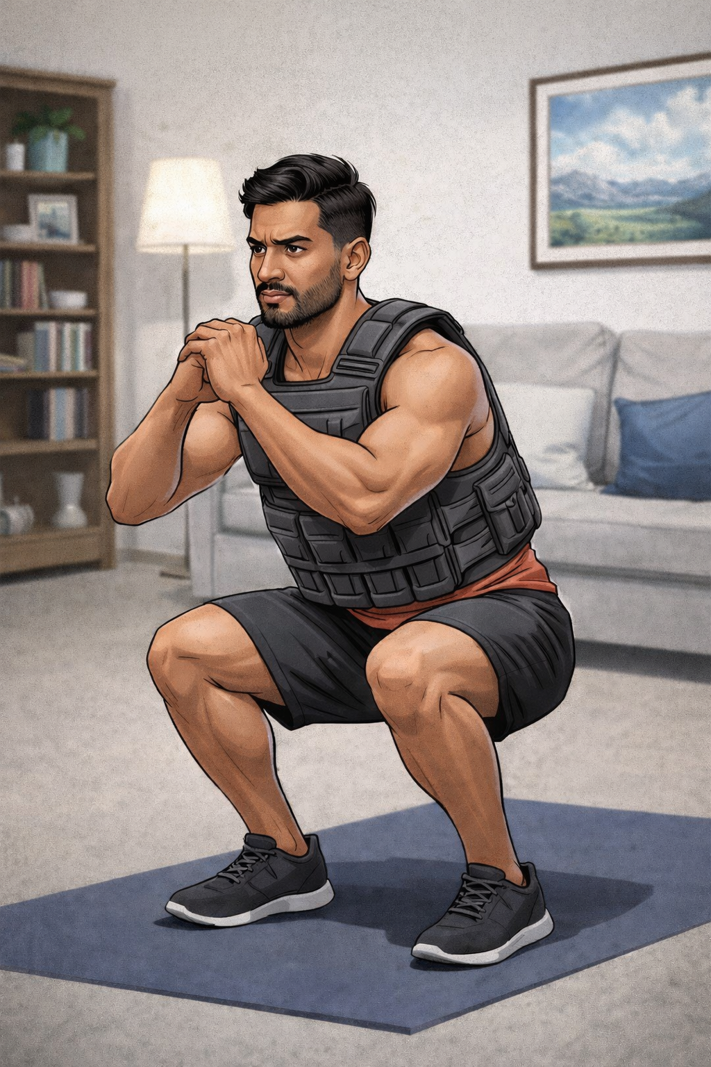 squat with weighted vest