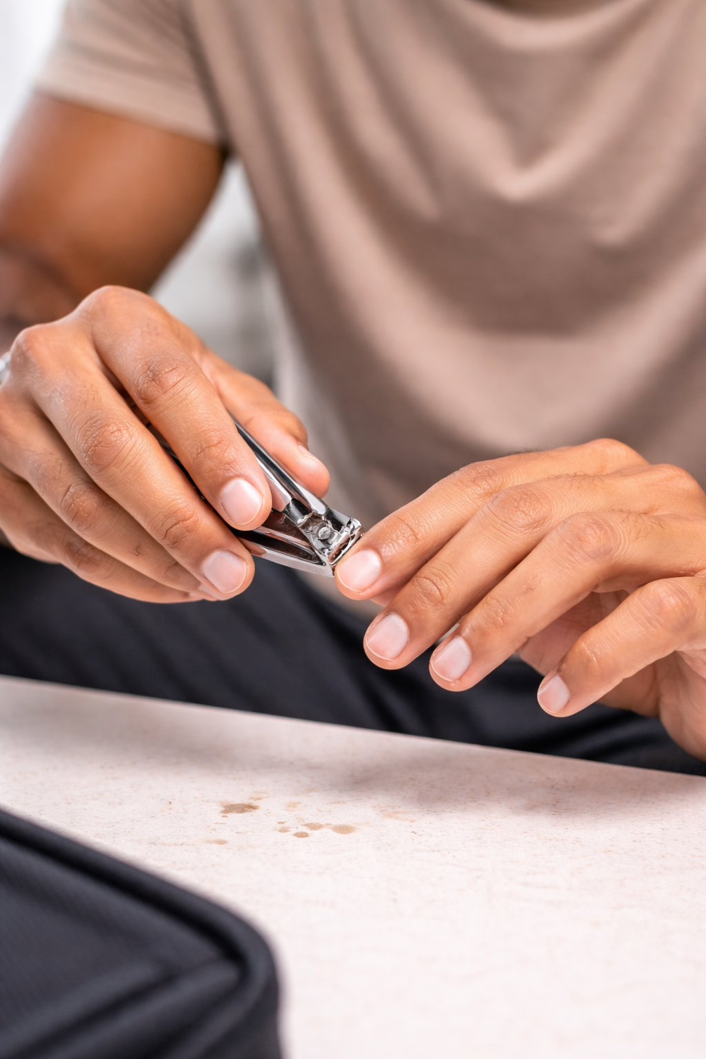 trimming fingernails